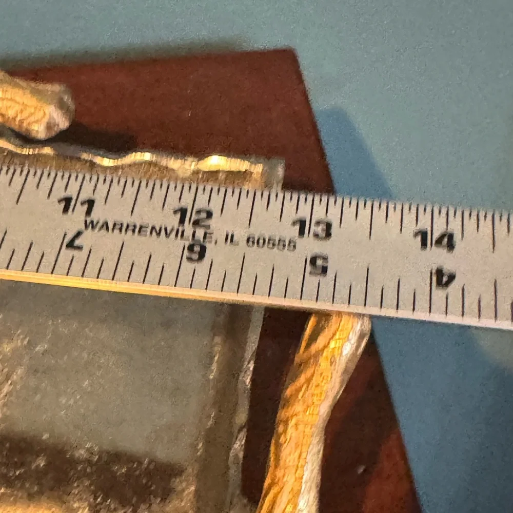 Elegant Silver and Gold Metal Rectangular Tray with Bird and Branch Handles